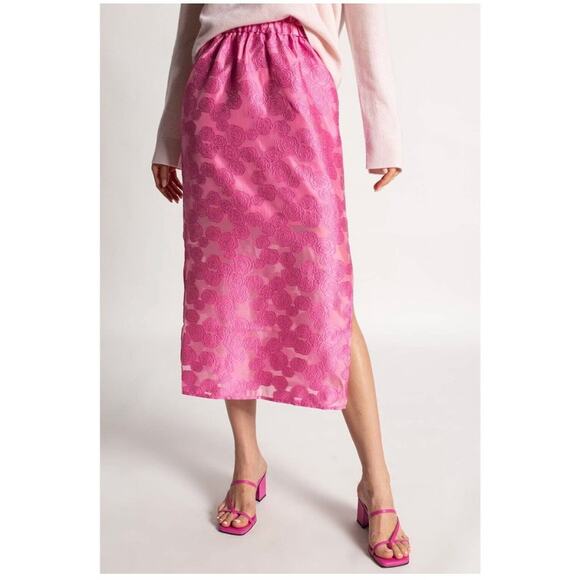 NEW! Samsoe Samsoe Bansa Midi Floral Skirt in Bubblegum Pink M - Picture 6 of 6